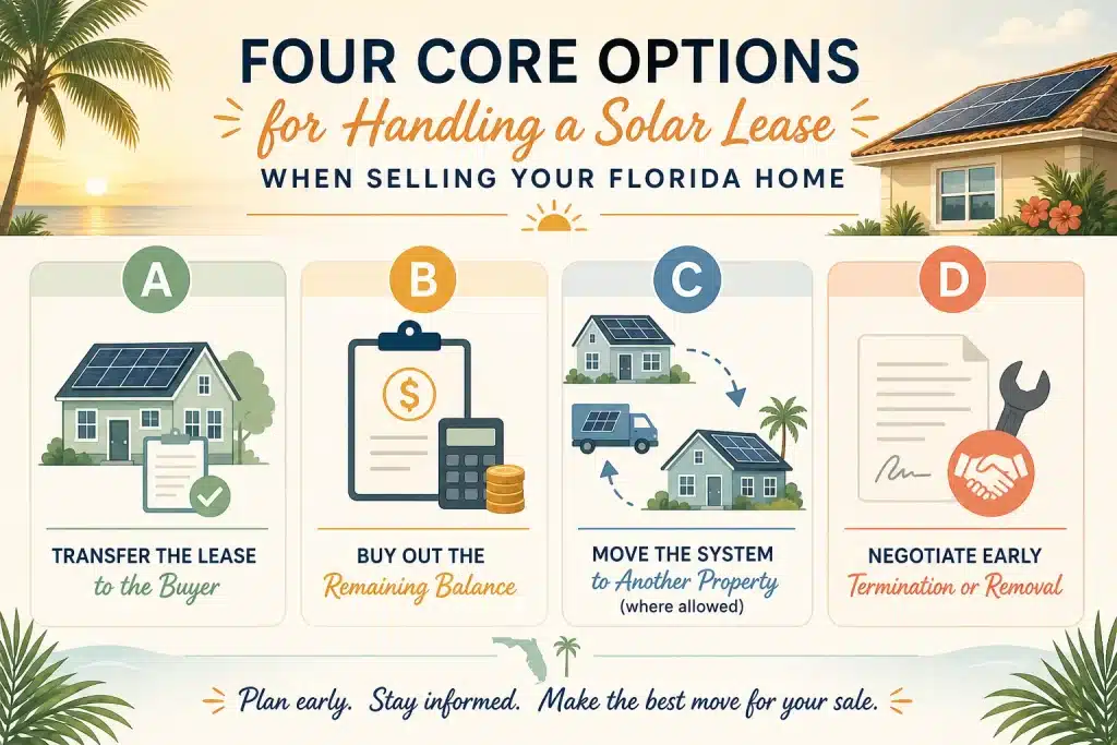selling a house with a solar panel lease in Florida - 4 core options