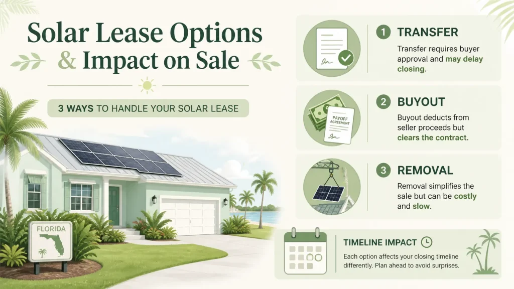 selling a house with a solar panel lease in Florida - options and impact on sale